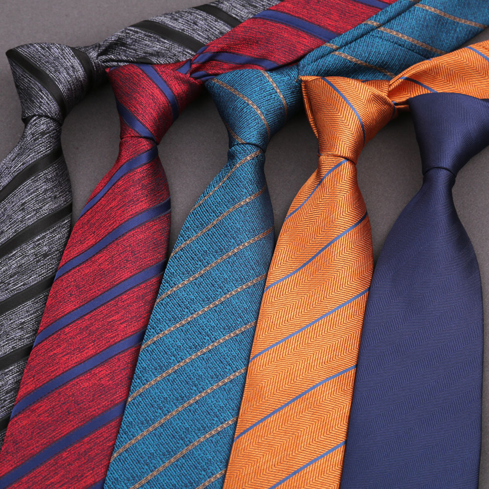 Silk Tie Striped - Business Casual Large 8cm Men's Ties