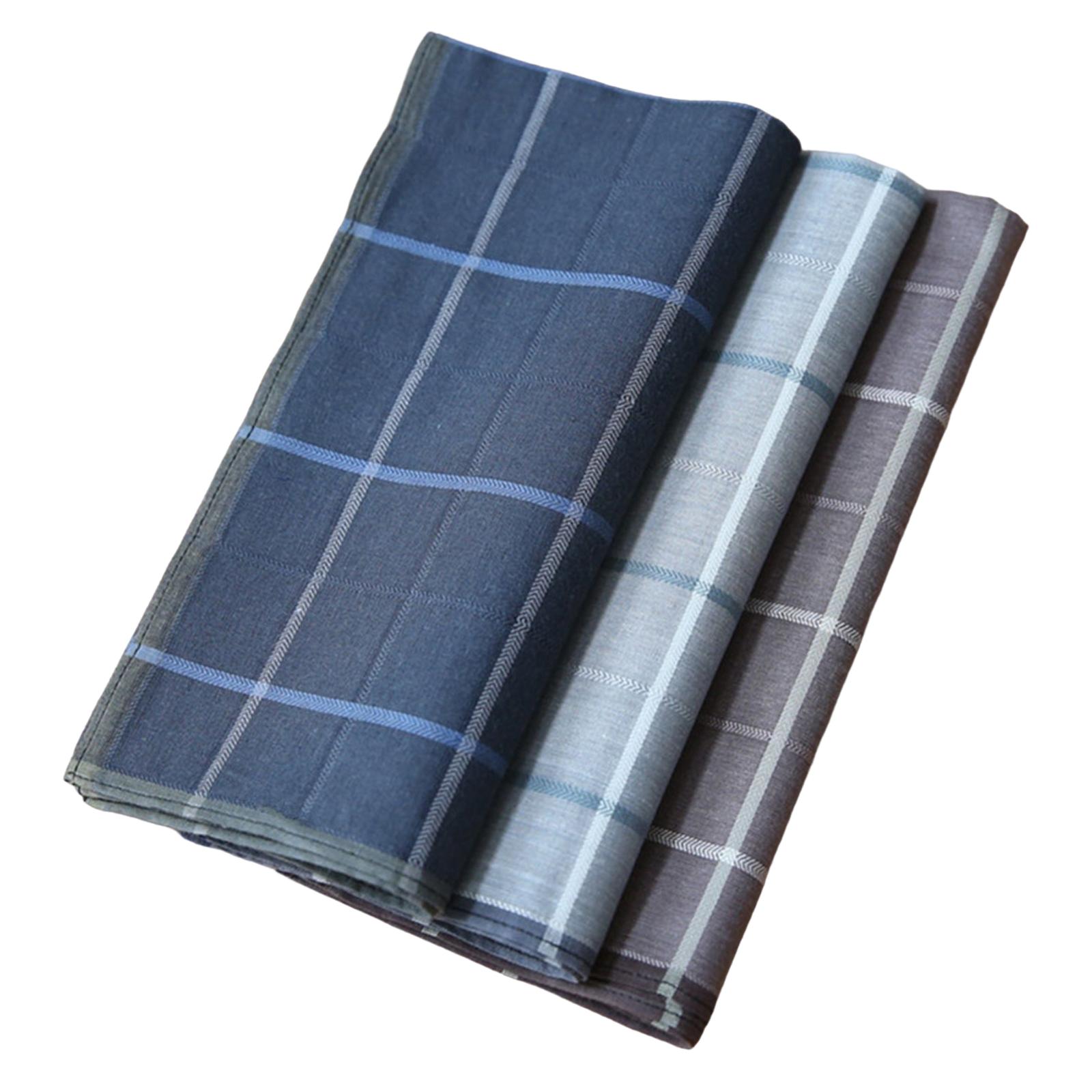 Handkerchief Cotton Men - 3 Pieces Men's Handkerchiefs Checkered Pattern