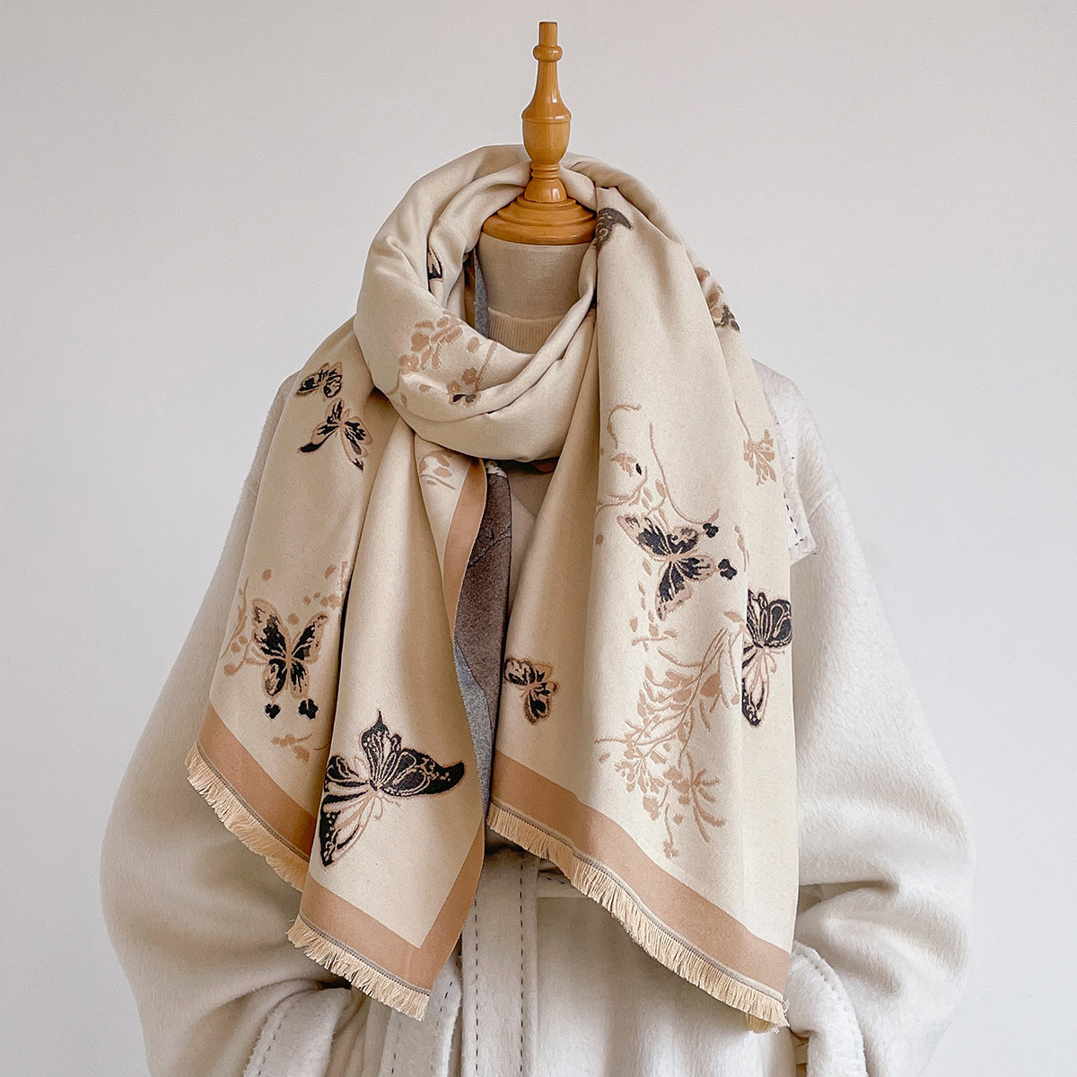 Women Imitation Cashmere Scarf - Pashmina Wrap Large ulasan dan harga