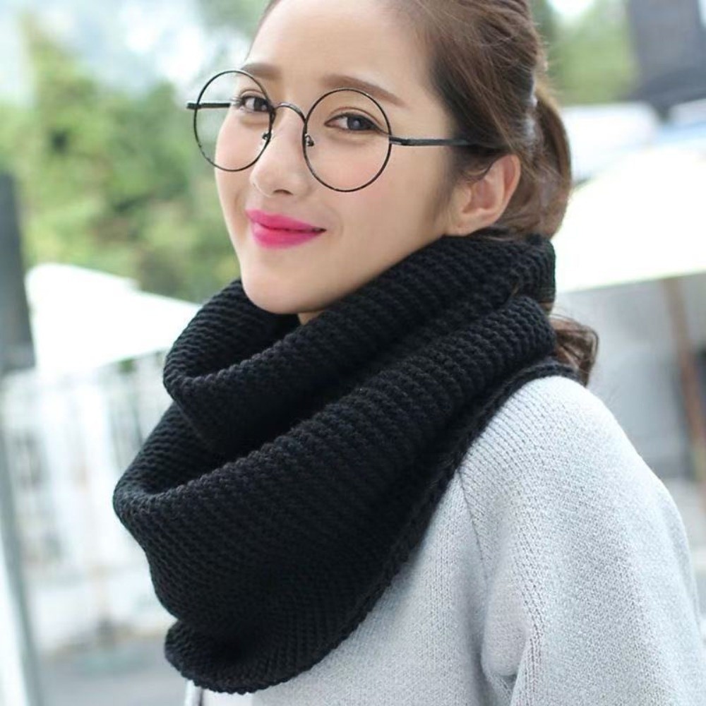 Warm Solid Color Infinity Loop - Infinity Scarf Knit ulasan dan harga