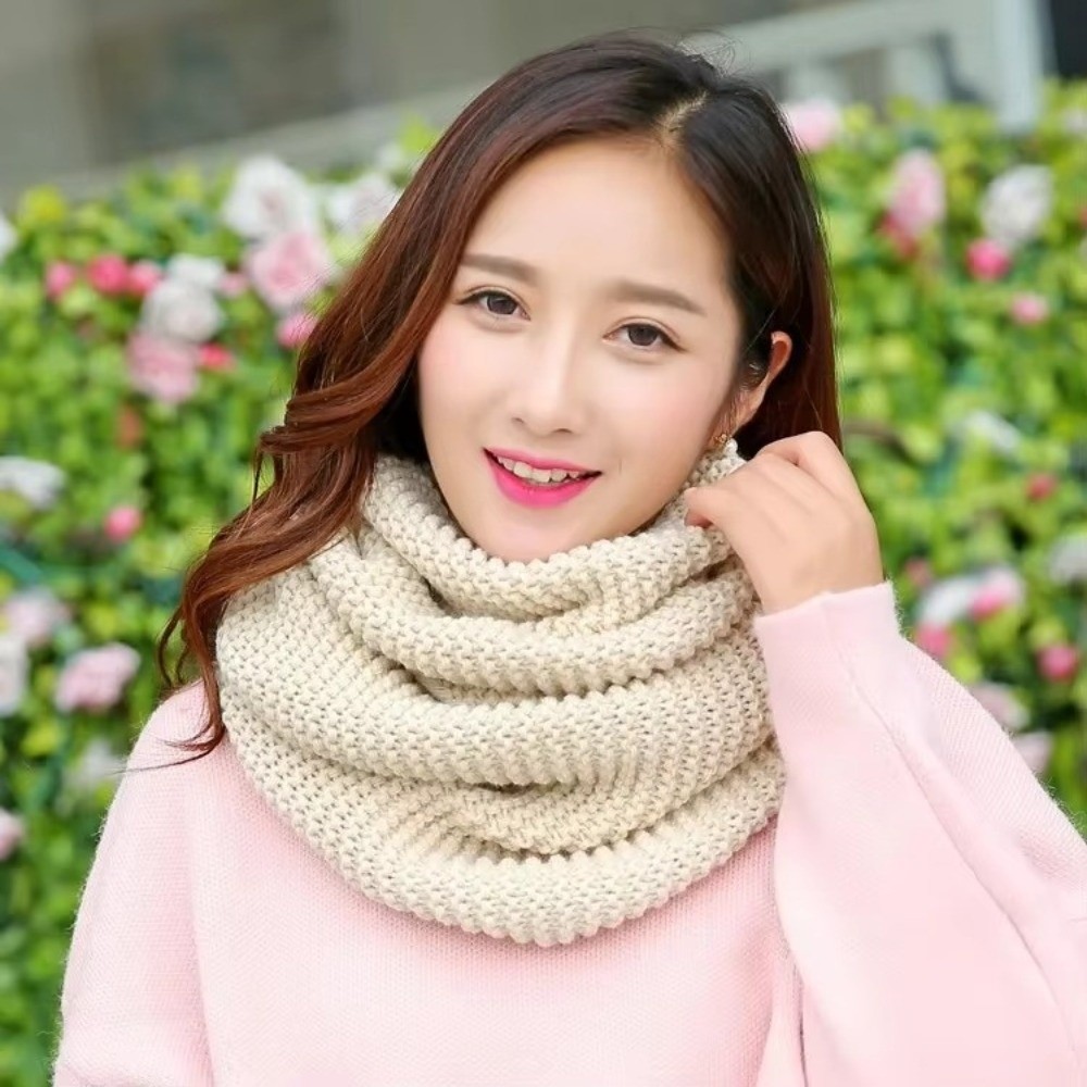 Warm Solid Color Infinity Loop - Infinity Scarf Knit ulasan dan harga