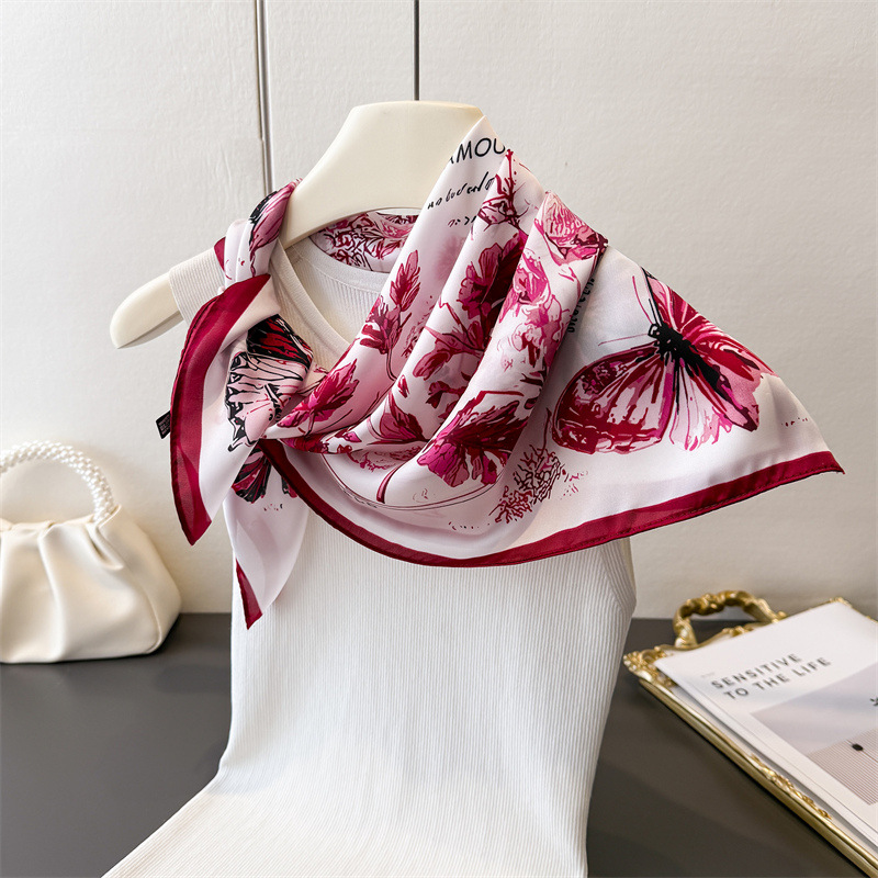 Vintage Butterfly Sketch Squar - Silk Neck Scarf ulasan dan harga