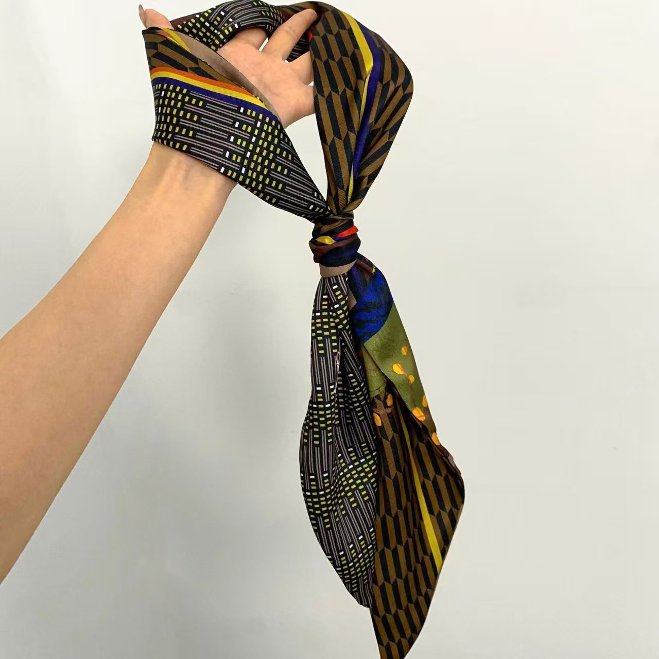 Luxury Print Long Hair Ribbon  - Silk Neck Scarf ulasan dan harga