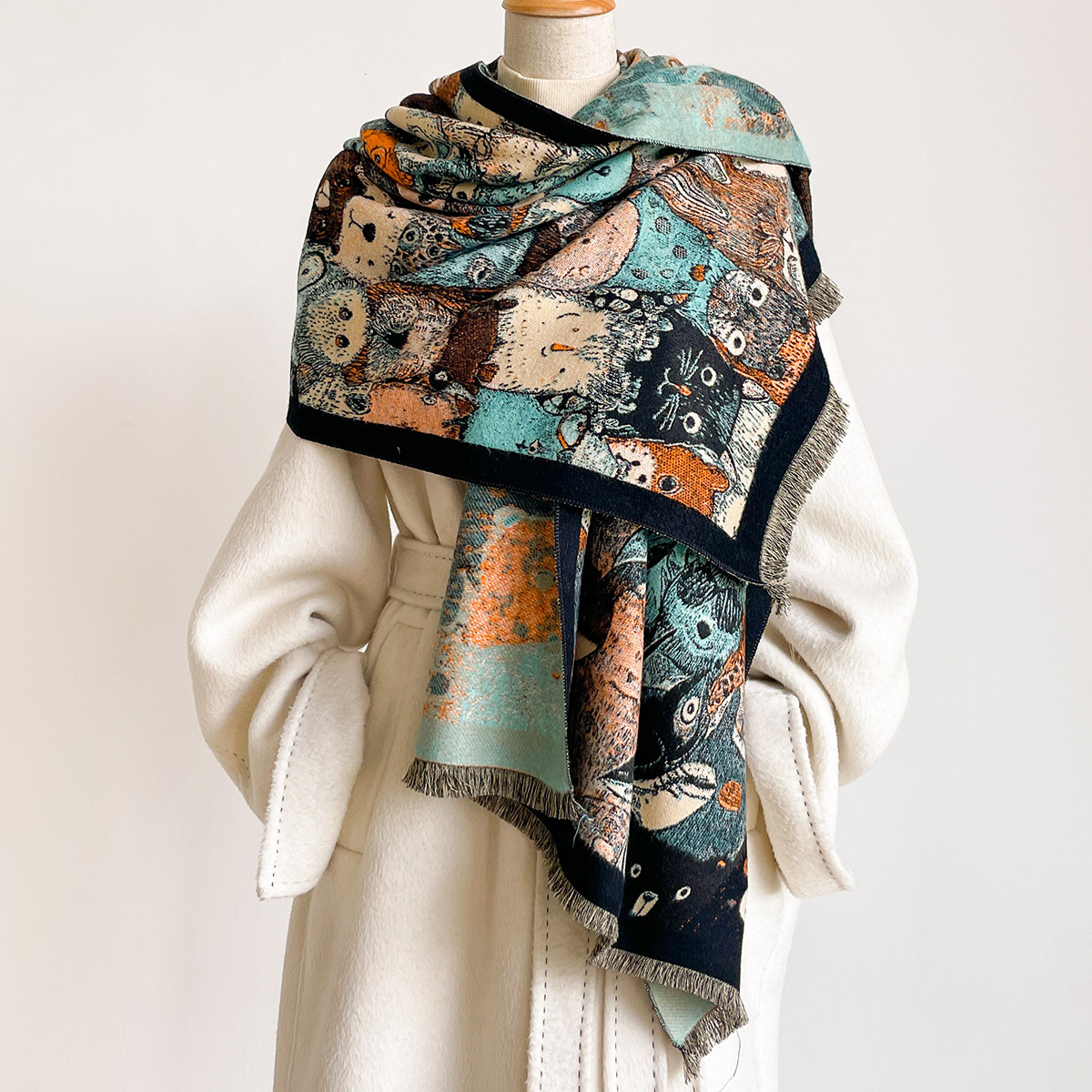 Women Imitation Cashmere Scarf - Woven Scarf Blanket ulasan dan harga