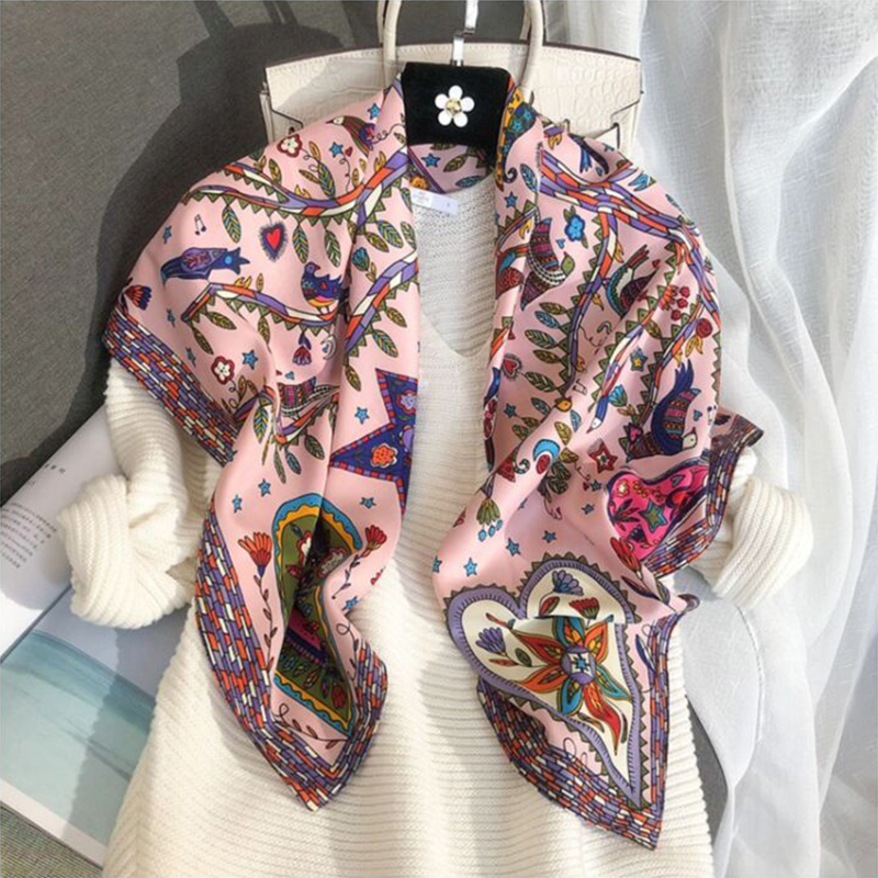 2024 90*90cm Square Scarf Twil - Ascot Neck Scarf ulasan dan harga