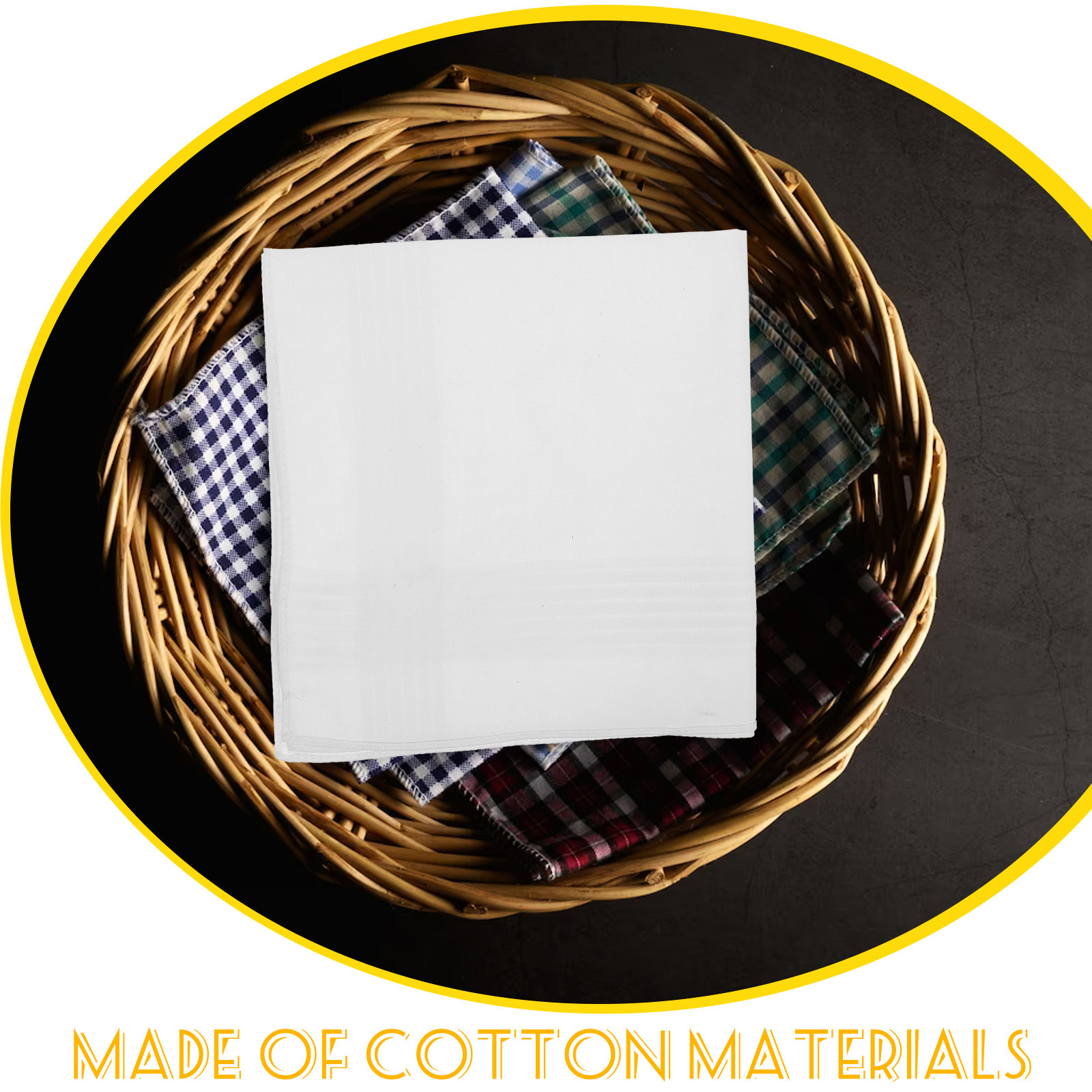 3Pcs Pure White Handkerchief S - Handkerchief Cotton Men ulasan dan harga