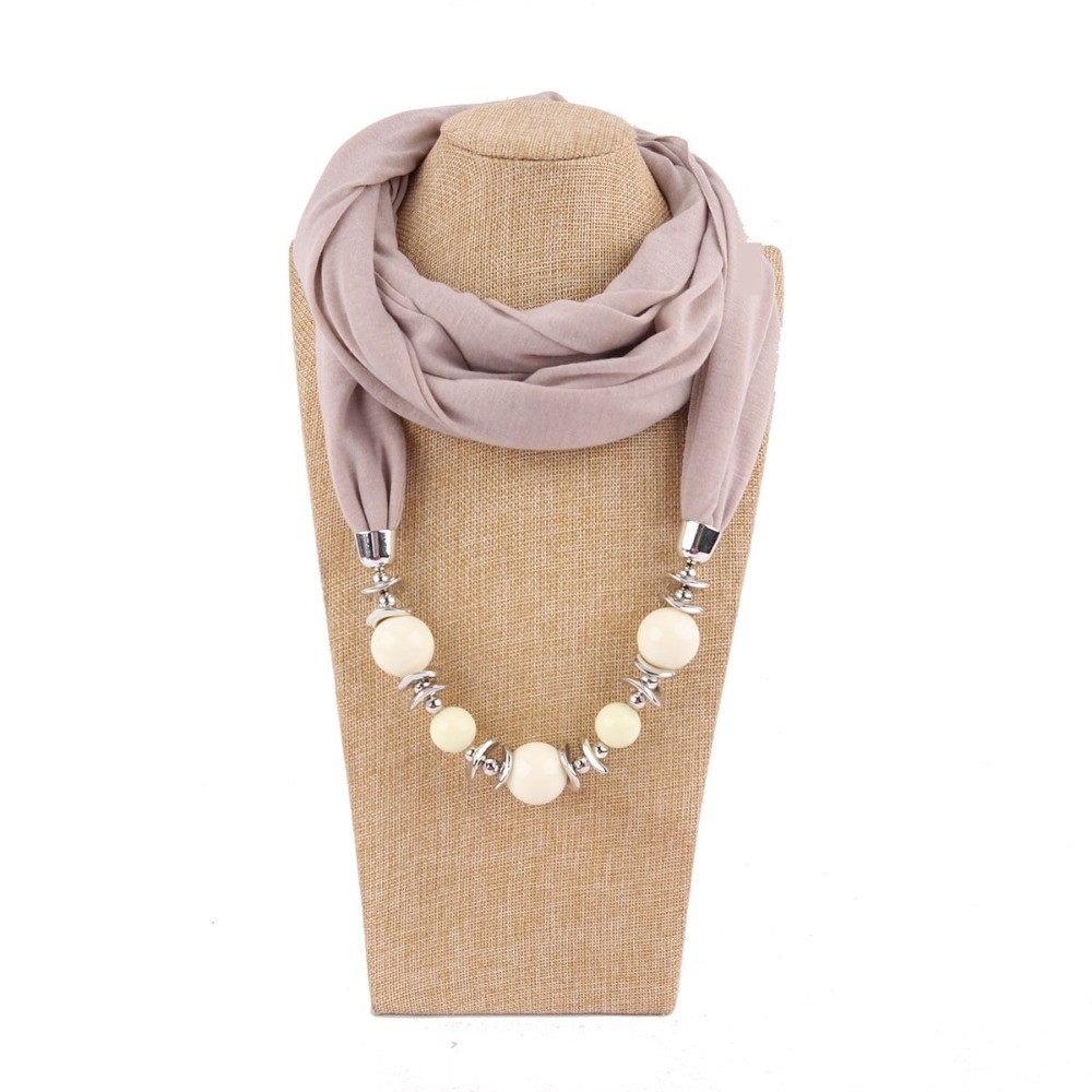New Chiffon Scarf Beaded Solid - Infinity Scarf Knit ulasan dan harga