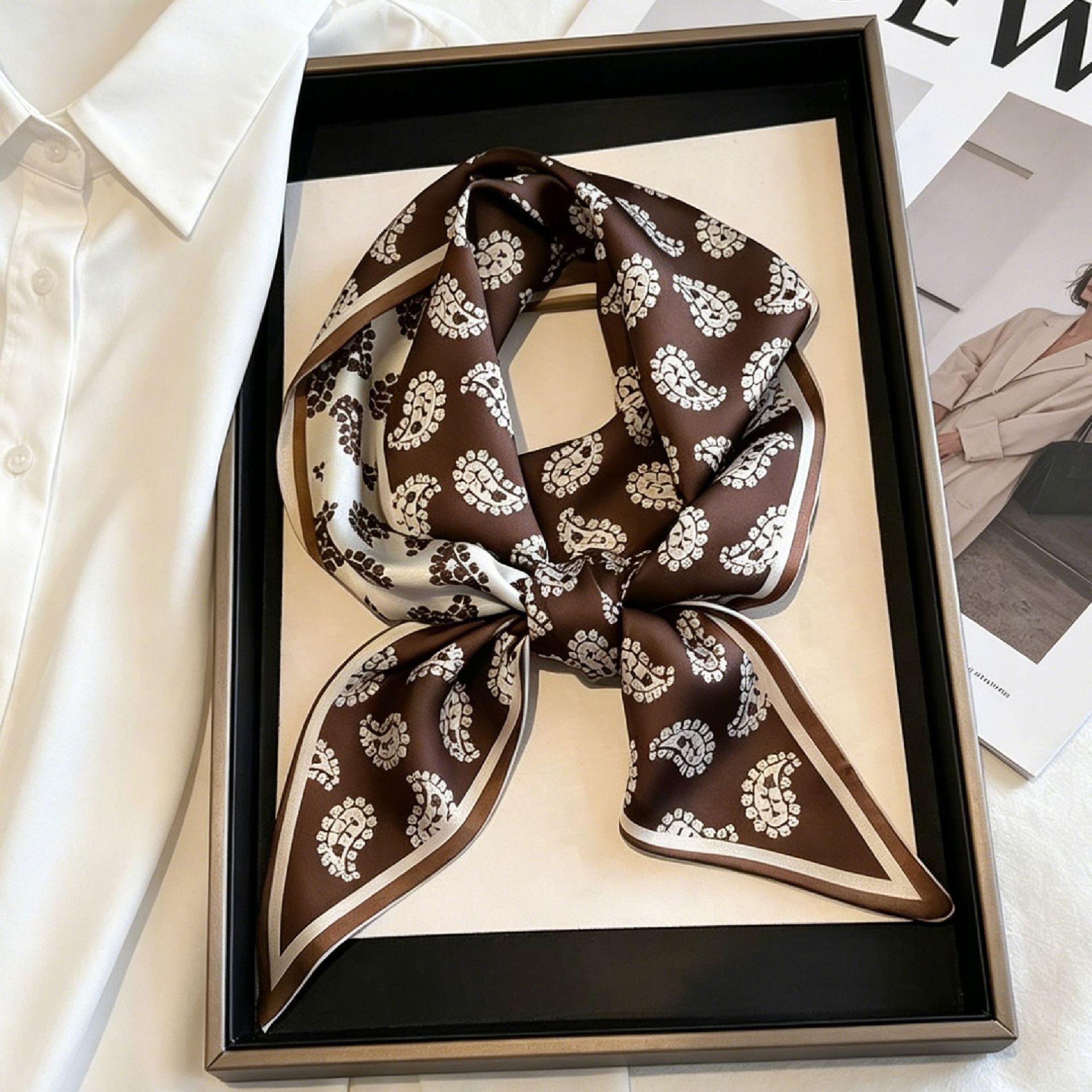 Luxury Long Neckerchief Skinny - Ascot Neck Scarf ulasan dan harga
