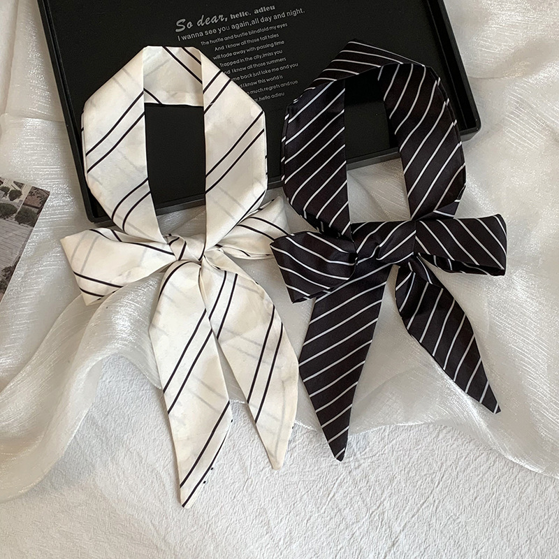 Summer new striped silk scarf  - Silk Tie Striped ulasan dan harga