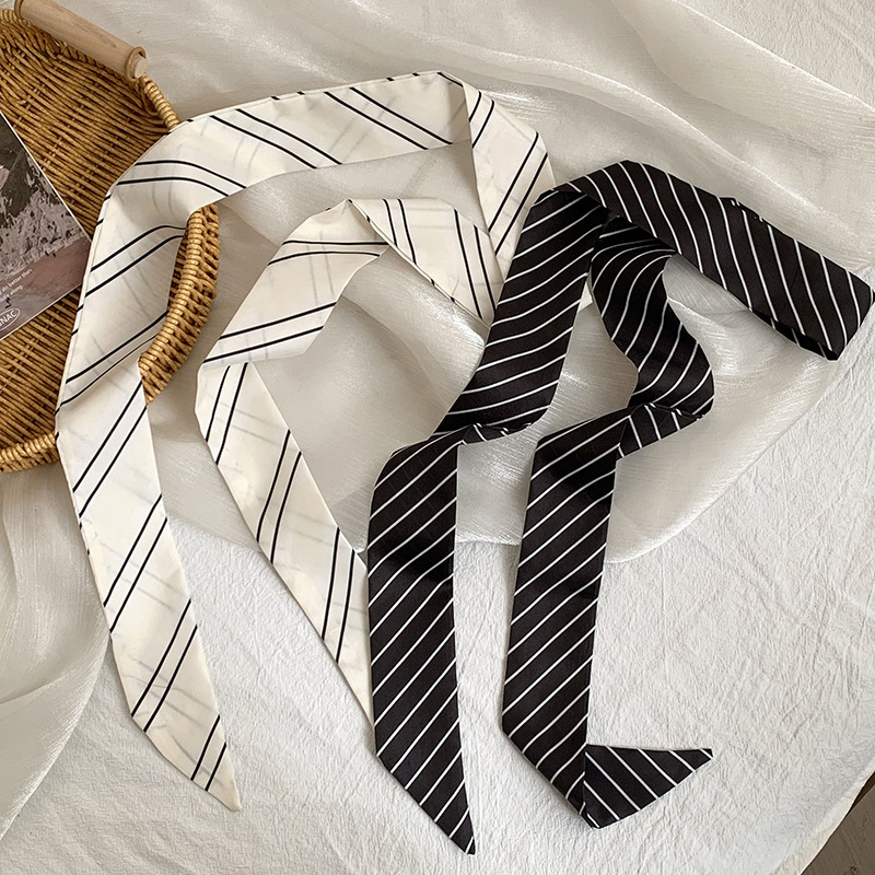 Summer new striped silk scarf  - Silk Tie Striped ulasan dan harga