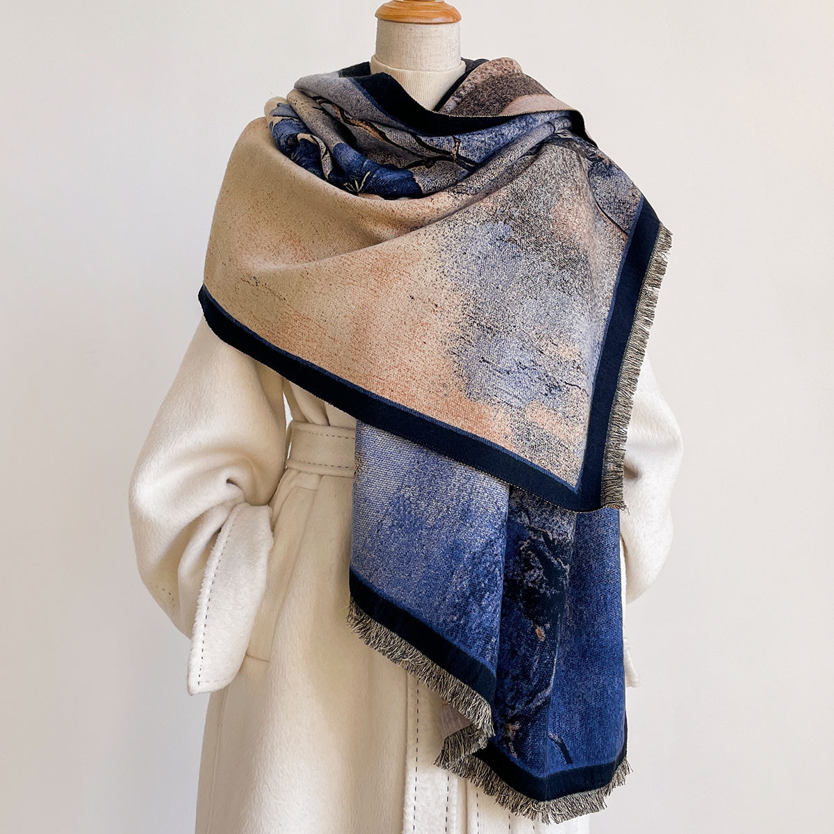 Women Imitation Cashmere Scarf - Pashmina Wrap Large ulasan dan harga