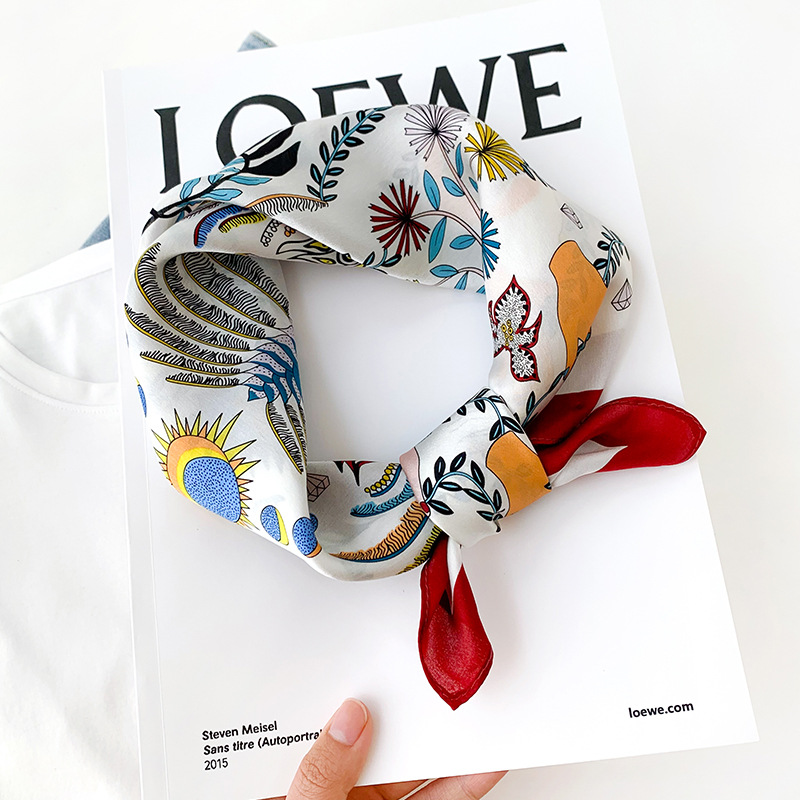 Women 70*70cm Square Silk Scar - Silk Neck Scarf ulasan dan harga