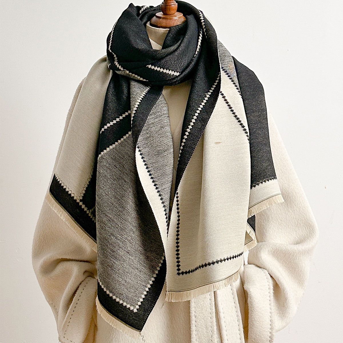 Women Imitation Cashmere Scarf - Pashmina Wrap Large ulasan dan harga