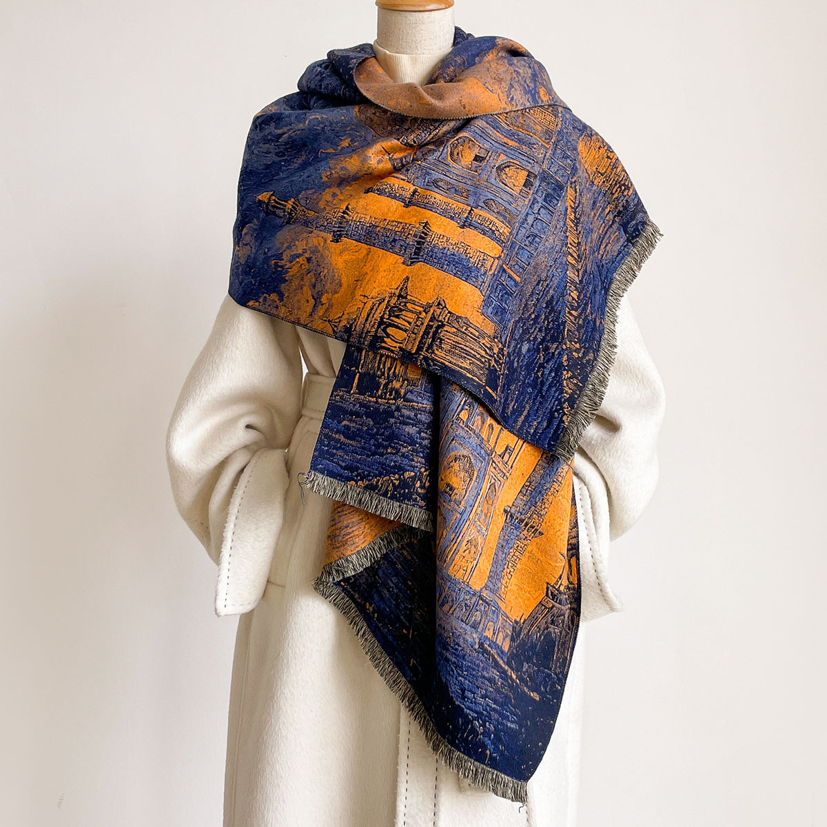 Women Fringed Imitation Cashme - Pashmina Wrap Large ulasan dan harga