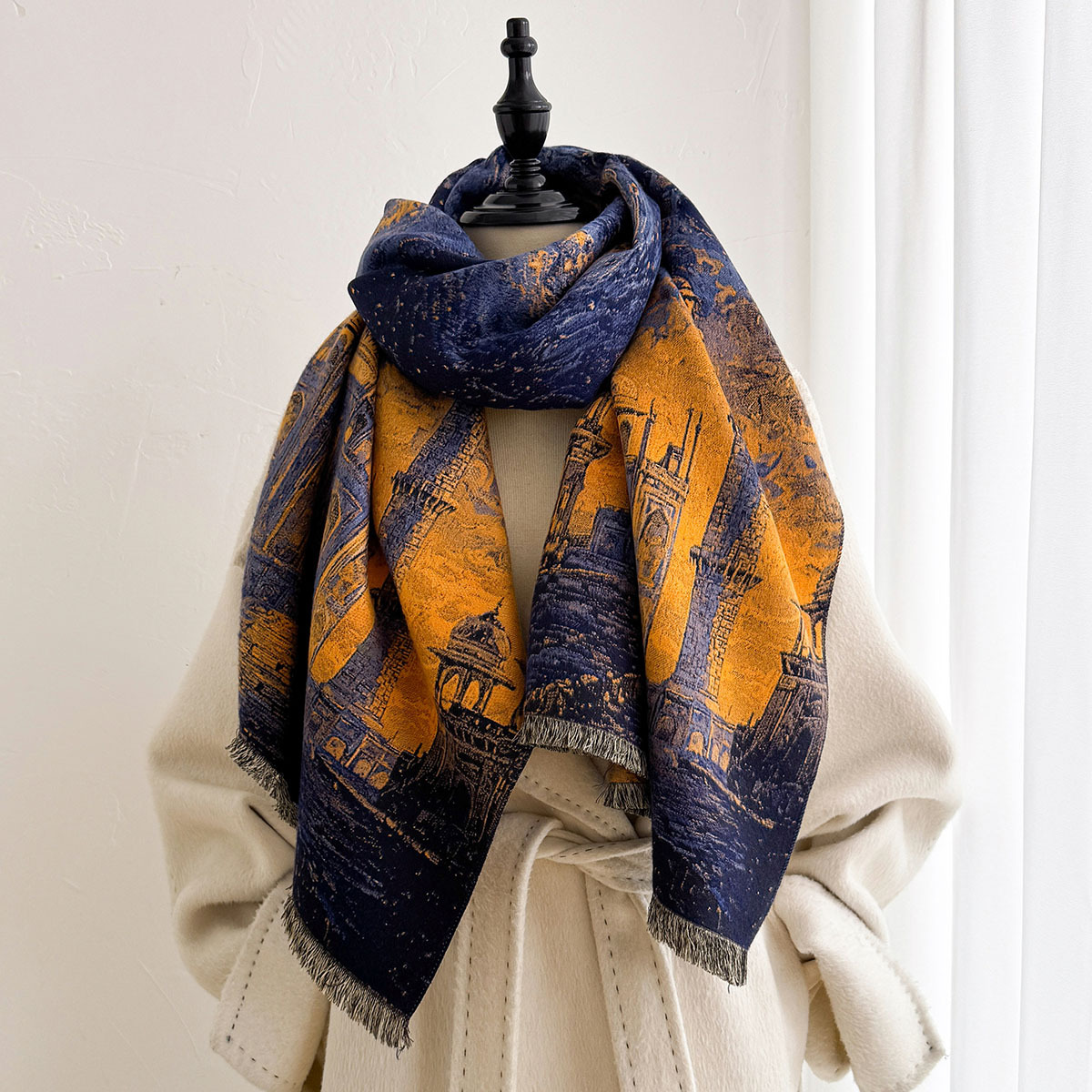 Women Fringed Imitation Cashme - Pashmina Wrap Large ulasan dan harga
